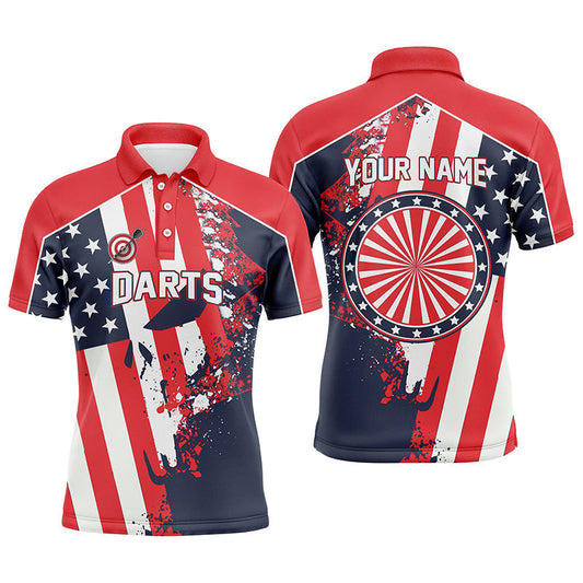 Lasfour Water Color American Flag Patriotic Darts Polo Shirt DMA0066