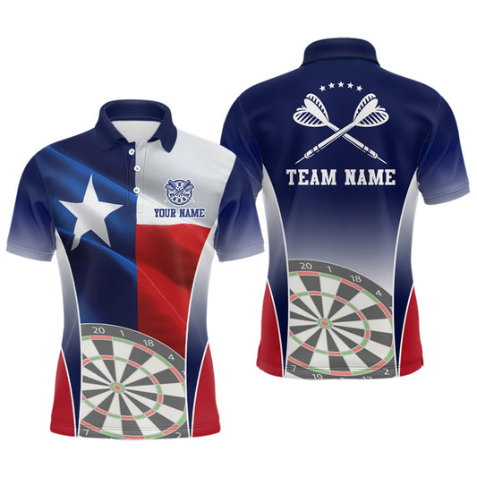 Lasfour Personalized 3D Texas Flag Patriotic Darts Polo Shirts DMA0065