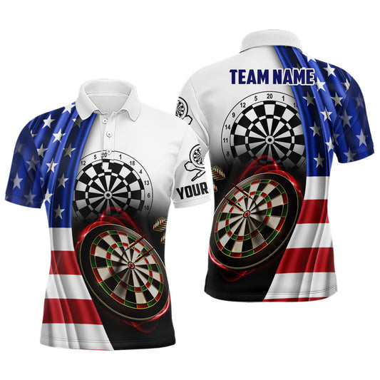 Lasfour American Flag Darts Polo Shirt Custom Darts Shirt DMA0070