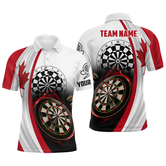 Lasfour Canada Flag Darts Polo Shirt Custom Darts Shirt DMA0068