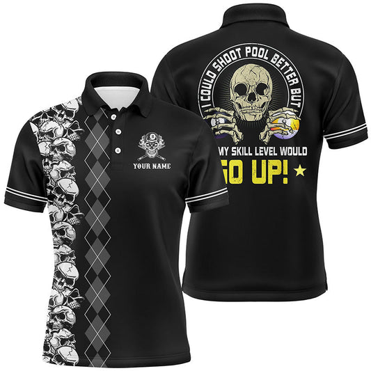 Lasfour Personalized Skull 8 Ball 9 Ball Billiard Polo Shirts BIA0536