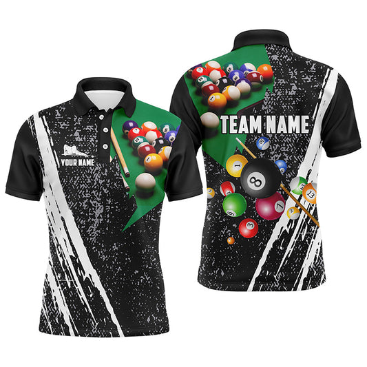 Lasfour Personalized Billiard Balls Paint Black Polo Shirts BIA0928
