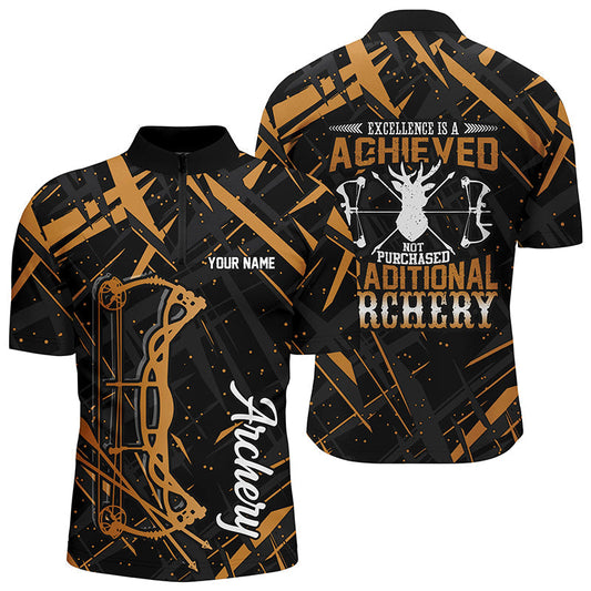 Lasfour Personalized 3D Bows Archery 3D Zipper Polo Shirt AA0072