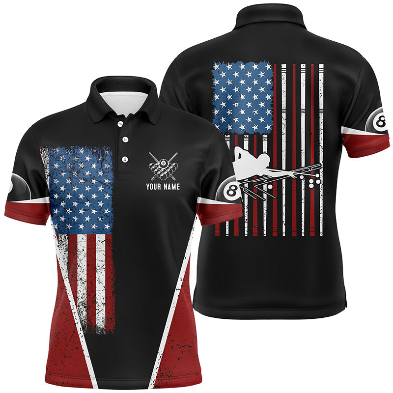 Lasfour Personalized American Flag Billiards Polo Shirts BIA0927