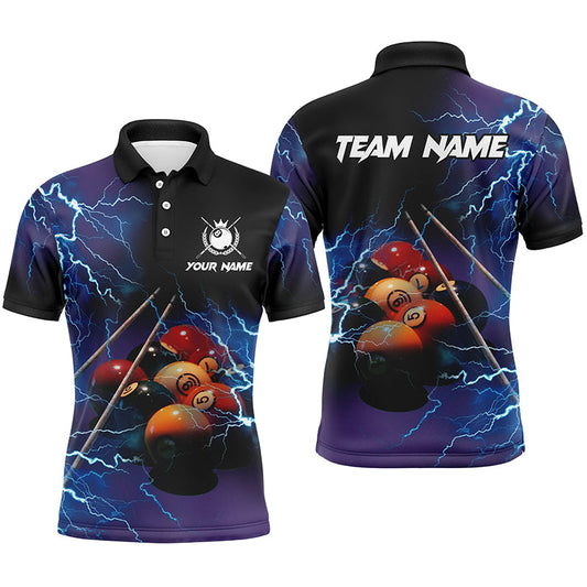 Lasfour Personalized Billiard 8 Ball Thunder Lighting 3D Polo Shirts BIA0142