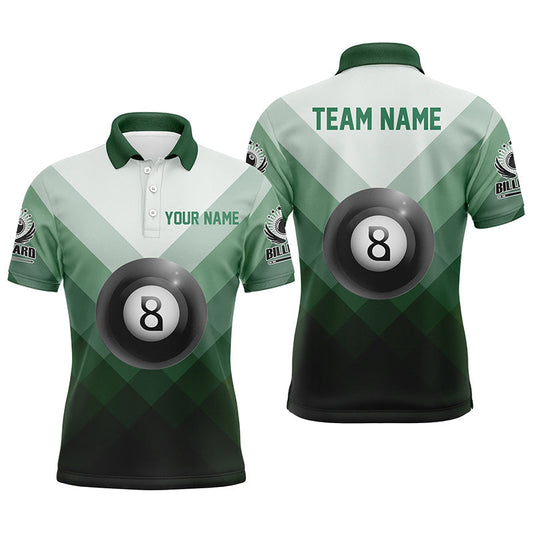 Lasfour Personalized Billiard Ball 8 Green Sports Style Polo Shirts BIA0912