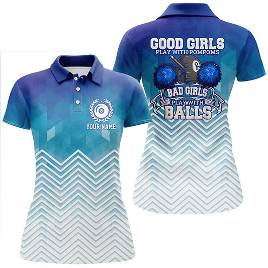 Lasfour Billiards Good Girls Bad Girls Pool Player Billiards Funny Custom Billiard Polo Shirts For Women BIA0903