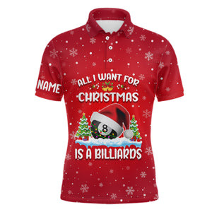 Lasfour All I Want For Christmas Is A Billiards Ball 8 Personalized Name 3D Shirt BIA0327