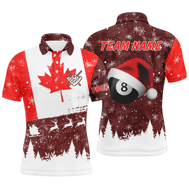 Lasfour Funny Christmas Canadian Flag Custom Billiard Polo Shirts BIA0307