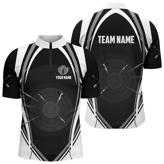 Lasfour Personalized Archery Target And Arrows 3D Men 3D Zipper Polo Shirt AA0045