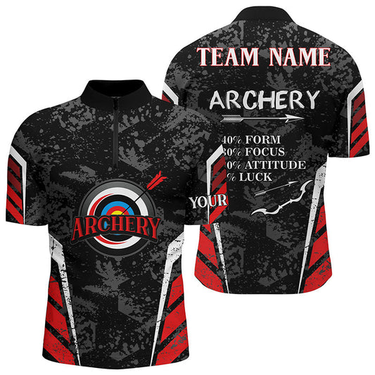 Lasfour Personalized 3D Archery Target Vintage Men 3D Zipper Polo Shirt AA0049