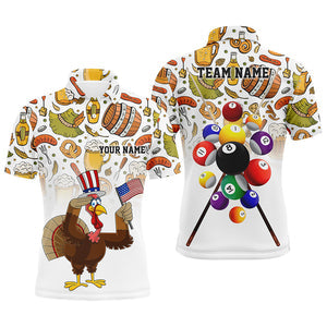 Lasfour Thanksgiving Day Turkey Chicken Billiard Personalized Name 3D Shirt BIA0321