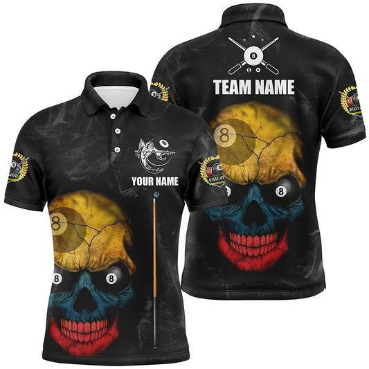 Lasfour Skull Billiard Personalized Name Unisex Shirt BIA0513
