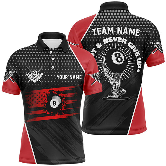 Lasfour Billiard 8 Ball USA Flag Personalized 3D Polo Shirts BIA0545