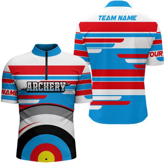 Lasfour Personalized 3D Archery Targets Men 3D Zipper Polo Shirt AA0021