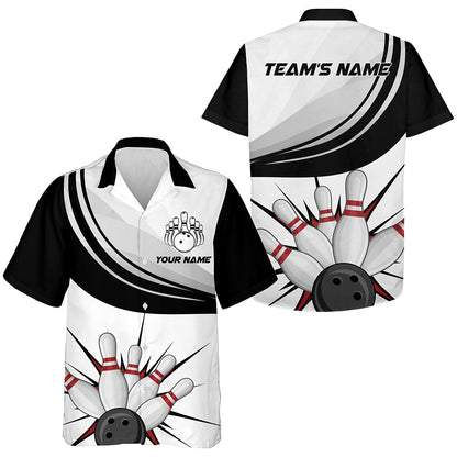 Personalized Hawaiian Bowling Shirt for Men Women, Custom Team Bowling Short Sleeve Bowlers Jersey HO2799