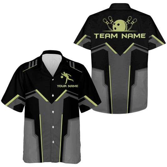 Custom Team Name Hawaiian Bowling Shirt for Men Women Bowlers, Bowling Jersey Short Sleeve 3D Print HO2786