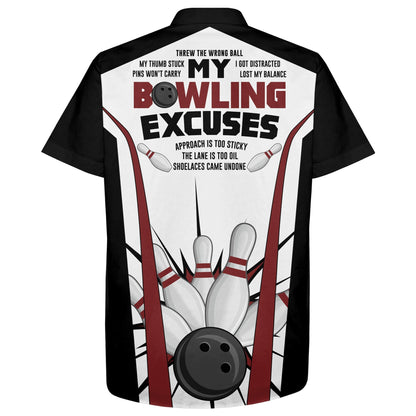 Funny Hawaiian Bowling Shirt for Men Women, Custom Name Bowlers Jersey, Bowling Excuses 3D Print HO2790