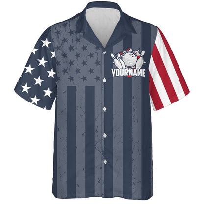 Hawaiian Bowling Shirt For Men Women American Flag Bowling Hawaiian Custom Bowling Team Shirt HO4004