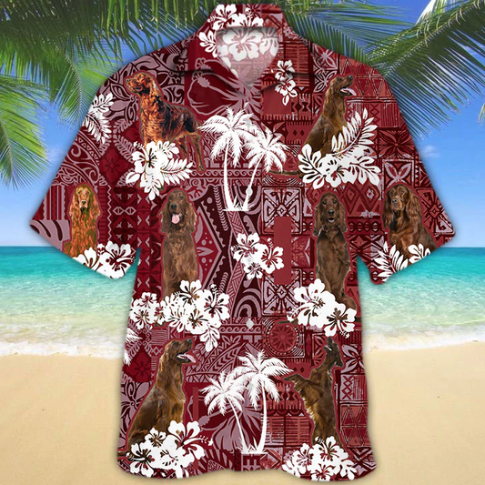 Irish Setter 2 Hawaiian Shirt, Gift for Dog Lover Shirts, Men's Hawaiian shirt, Summer Hawaiian Aloha Shirt HO1230