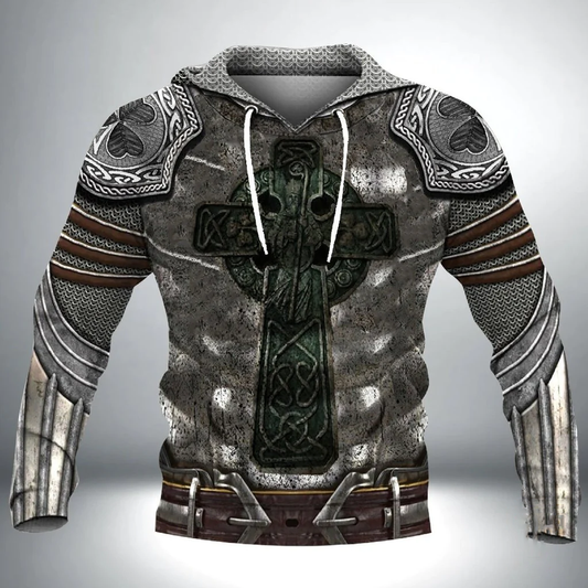 3D All Over Print Celtic Cross Irish Armor Knight Warrior Shirt, Gift for Irish Man in St Patrick's Day PO0250
