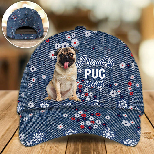 Pug Proud Mom Classic Cap Hat, Summer Cap Hat For Dog Mom CO0616