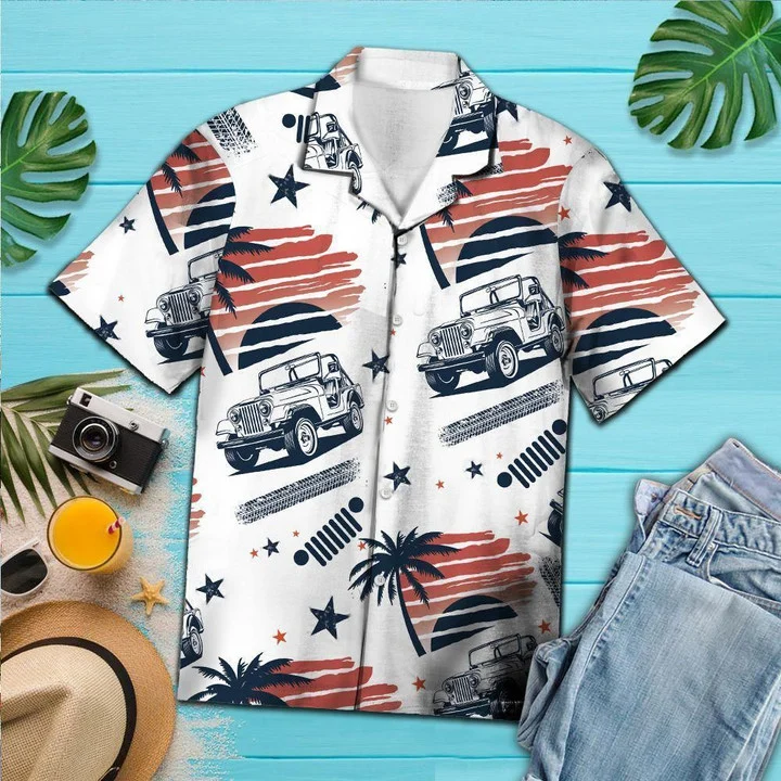 Jee Car Hawaiian Shirt, Jee On The Beach Black And White Style Hawaiian Shirt HO1659