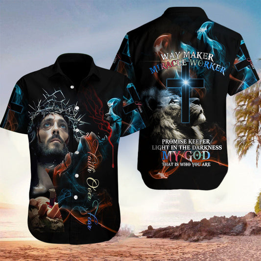 Jesus Faith Over Fear Christian Hawaiian Shirt - Christian Hawaiian Shirts For Men & Women HO3376