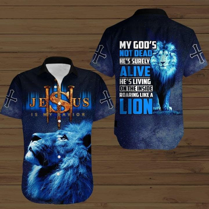 Jesus Is My Savior Lion Hawaiian Shirt - Christian Hawaiian Shirts For Men & Women HO3350