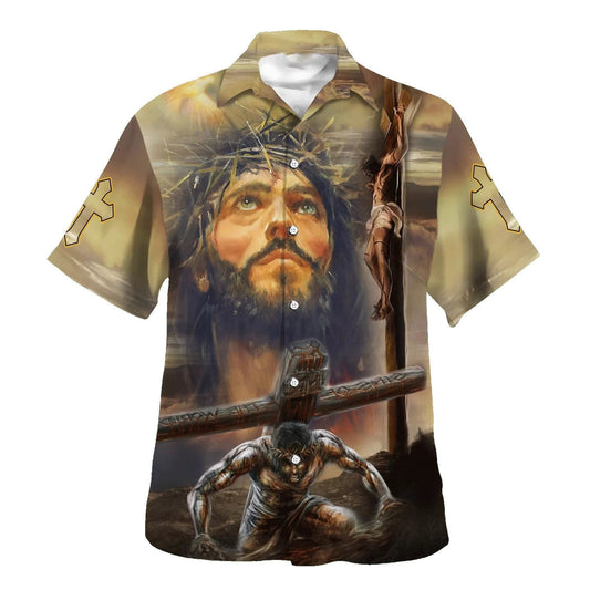 Jesus Portrait Crucifixion Of Jesus Hawaiian Shirts For Men & Women - Christian Hawaiian Shirt - Hawaiian Summer Shirts HO3374