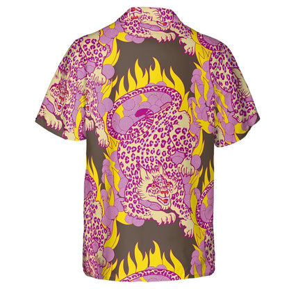 Hawaiian Camp Collar Short Sleeve Button-Down Shirt Jungle Warrior, Abstract 3D Hawaiian Shirts HO4974