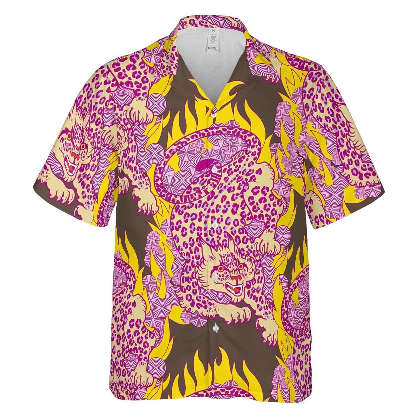 Hawaiian Camp Collar Short Sleeve Button-Down Shirt Jungle Warrior, Abstract 3D Hawaiian Shirts HO4974