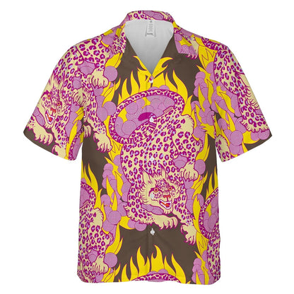 Hawaiian Camp Collar Short Sleeve Button-Down Shirt Jungle Warrior, Abstract 3D Hawaiian Shirts HO4974