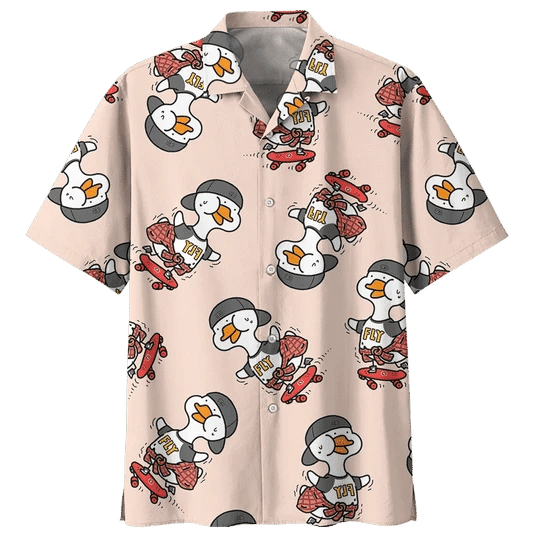Kawaii Duck Background Design Hawaiian Shirt HO2016