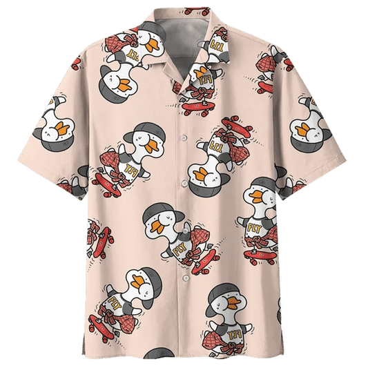 Kawaii Duck Background Design Hawaiian Shirt HO2016