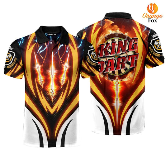 Lasfour Darts Team - Gift For Dart Lovers King Dart Fire Polo Shirt DMA0038