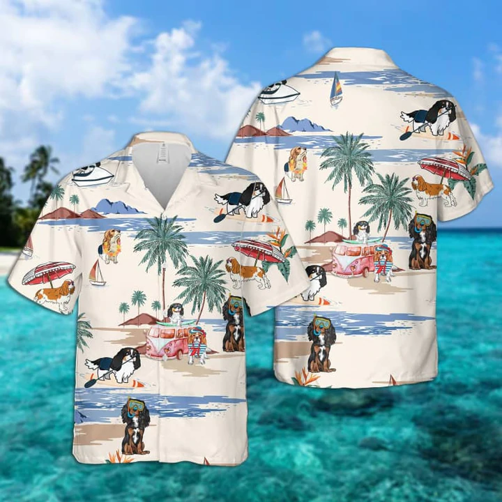 King Charles Summer Beach Hawaiian Shirt, Hawaiian Shirts for Men Women Short Sleeve Aloha Beach Shirt HO0865