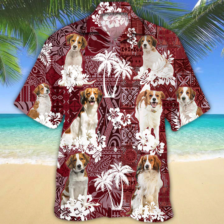 Kooikerhondje Red Hawaiian Shirt, Gift for Dog Lover Shirts, Animal Summer Shirts HO1248