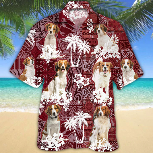 Kooikerhondje Red Hawaiian Shirt, Gift for Dog Lover Shirts, Animal Summer Shirts HO1248