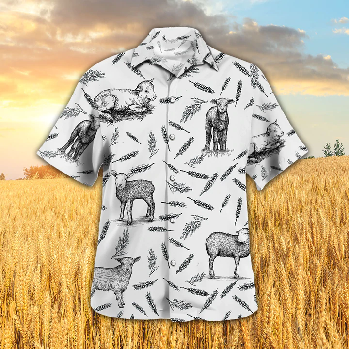 Lamb Pattern Hawaiian Shirt for Men, Women HO2343