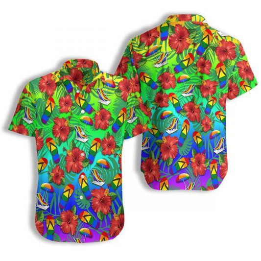 Lgbt Flower Colorful Hawaiian Shirt, Gay Hawaiian Shirts, Flower Hawaiian Shirt For Lesbian HO4580