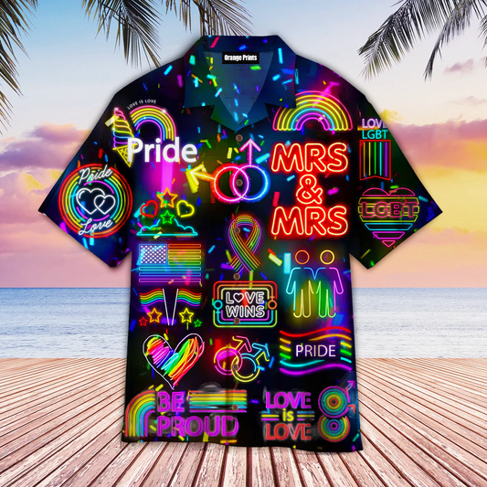 Lgbt Gay Pride Month Hawaiian Shirt, Lesbian Couple Hawaiian Shirts, Gift To Couple Gay Man HO4550
