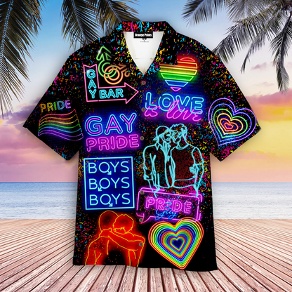 Lgbt Gay Pride Month Hawaiian Shirt, Gay Couple Hawaiian Shirts, Present For Gay Man HO0343