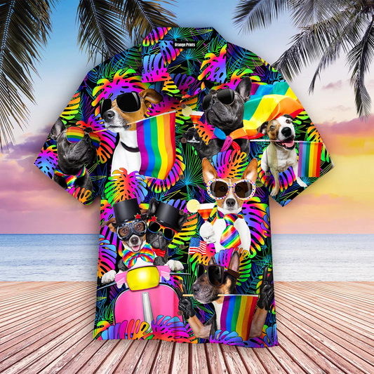 Lgbt Happy Dogs Pride Month Hawaiian Shirt For Men And Women, Pride Dog Hawaiian Shirt HO4558