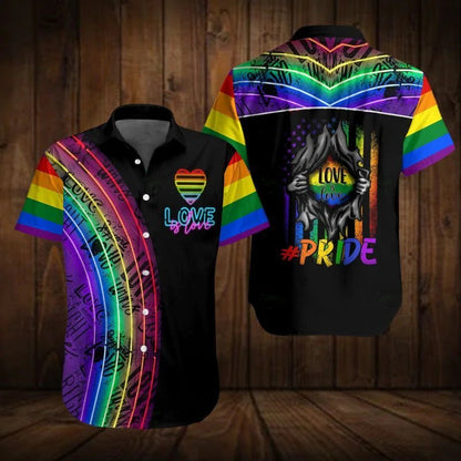 LGBT shirt, LGBT Pride Flag Hawaiian Shirt, LGBT Pride Shirt, Love is Love Shirt HO1449