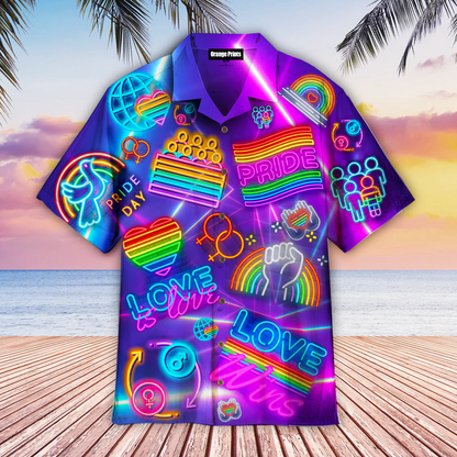 Pride Equality Hawaiian Shirt, Lgbtqi Love Wins Love Is Love Pride Month Hawaiian Shirt HO4562