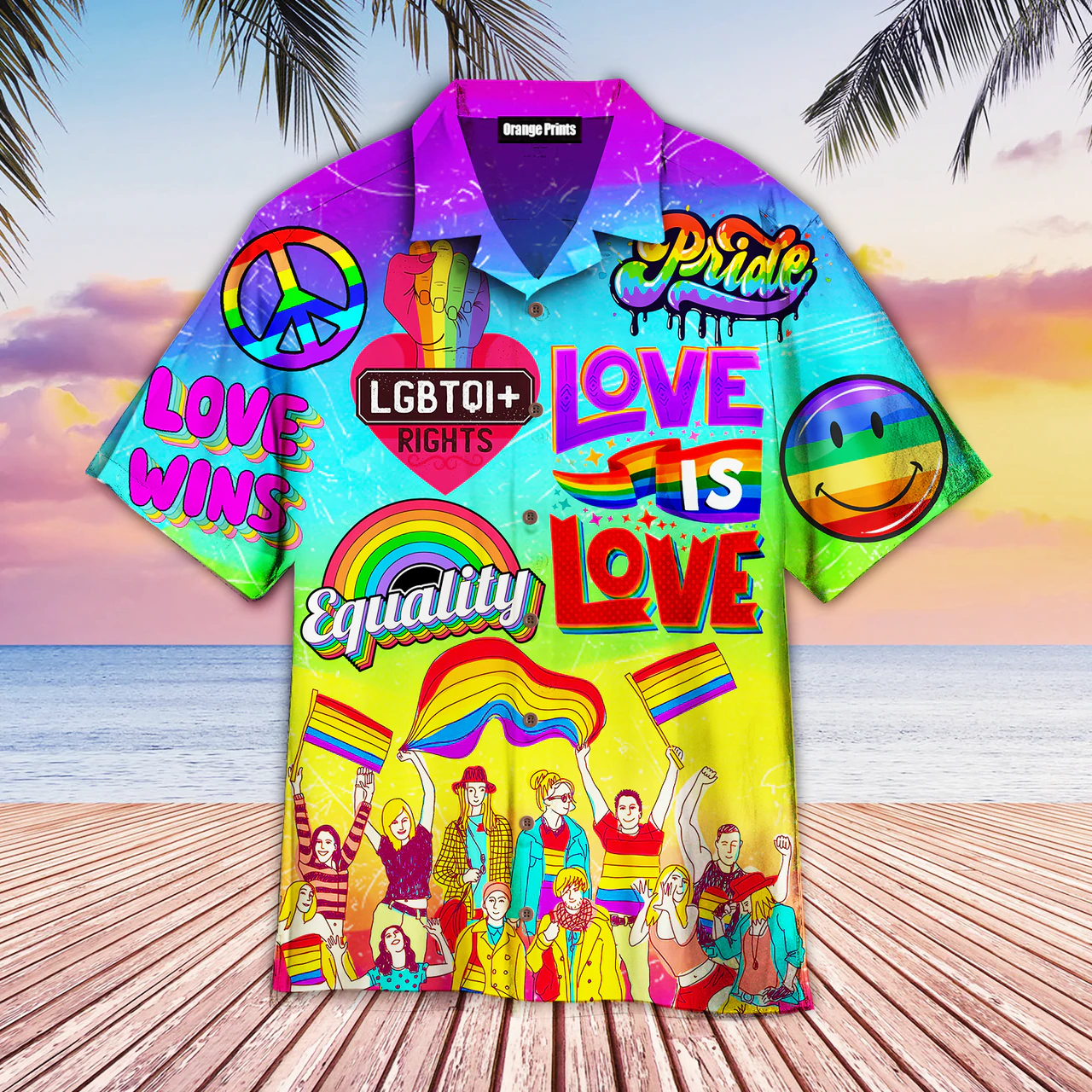 Pride Equality Hawaiian Shirt, Lgbtqi Love Wins Love Is Love Pride Month Hawaiian Shirt HO4562