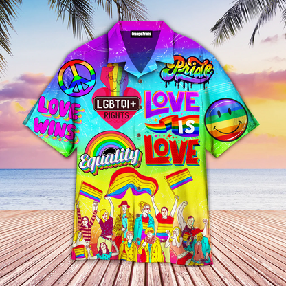 Pride Equality Hawaiian Shirt, Lgbtqi Love Wins Love Is Love Pride Month Hawaiian Shirt HO4562