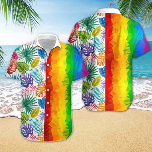 Lgbt Summer Vacation Hawaiian Shirt, Lgbt Low Poly Hawaiian Shirt, Summer Hawaiian Shirt For Gaymer And Lesbian HO4496
