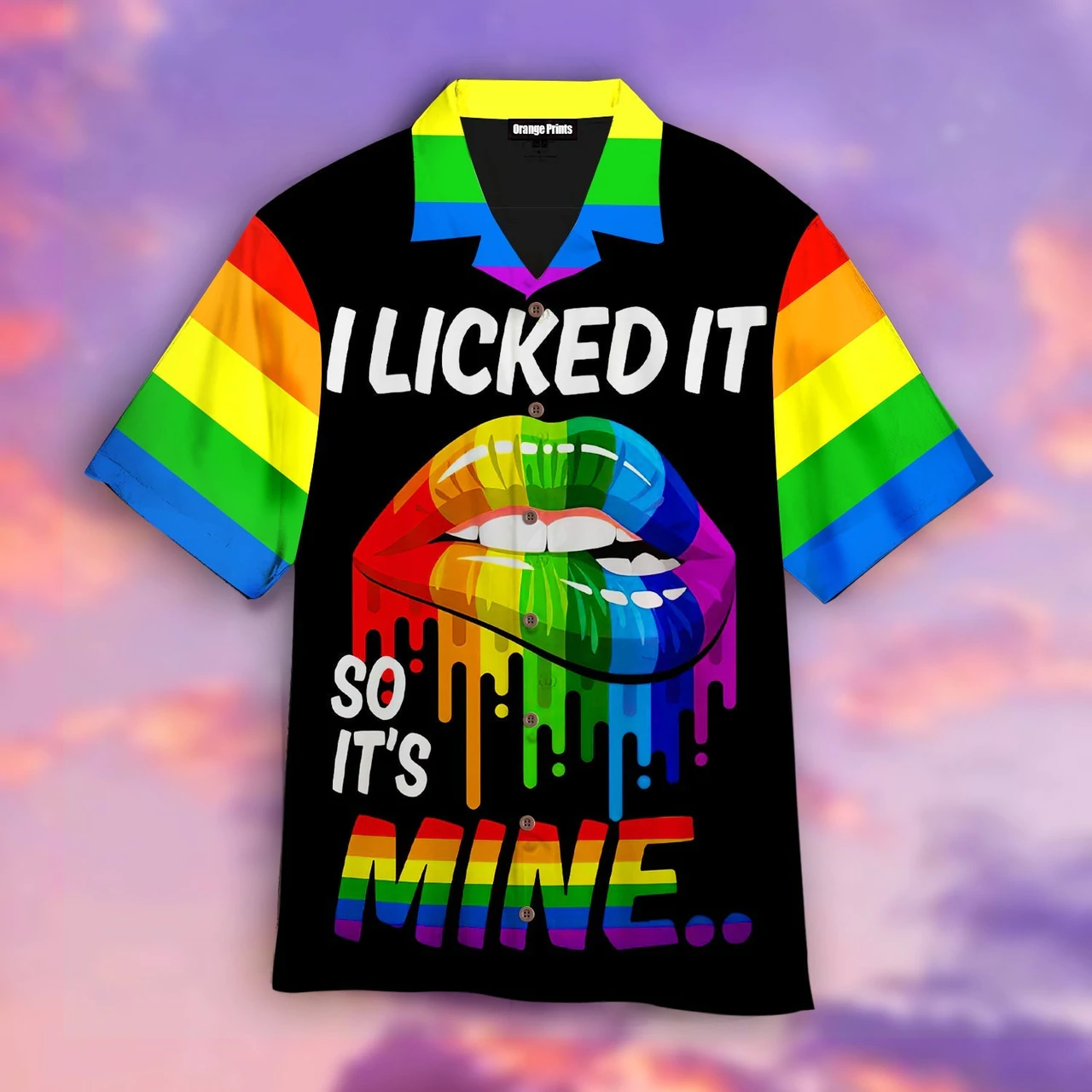 I Licked It So It's Mine Hawaiian Shirt, Pride Hawaiian Shirt For Lesbian, Gift For Couple Gay Man HO4500